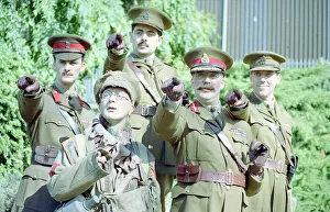 Cast of Blackadder Goes Forth in costume for photocall Black Adder Rowan