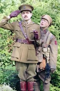 Cast of Blackadder Goes Forth in costume for photocall Black Adder Rowan