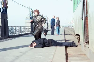 01022 Prints: The cast of Coronation Street filming scenes for death of Alan Bradley