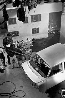 Cast and crew of Z-Cars TV programme seen here recording an episode of the show in