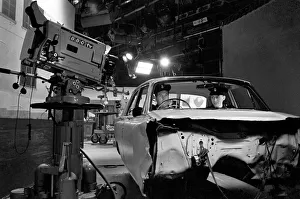 Cast and crew of Z-Cars TV programme seen here recording an episode of the show in