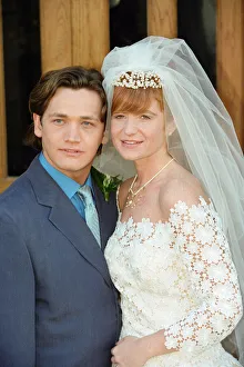 The cast of EastEnders filming scenes for the wedding of characters Ricky Butcher