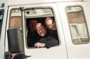 The cast of EastEnders filming scenes for the wedding of characters Ricky Butcher