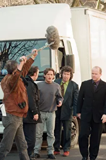 The cast of EastEnders filming scenes for the wedding of characters Ricky Butcher