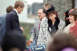 The cast of Only Fools and Horses'television series on set filming a