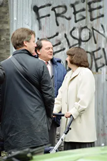 The cast of Only Fools and Horses'television series on set filming a