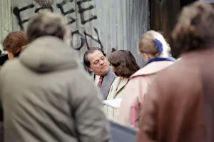 The cast of Only Fools and Horses'television series on set filming a