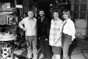 Show Prints: Cast members from Brookside on the set of Yorkshire Television where Emmerdale Farm is