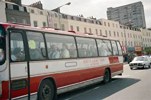 Cast members on the coach during the filming of the Only Fools and Horses