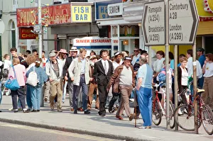 Cast members during the filming of the Only Fools and Horses