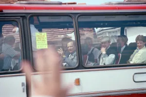 Cast members during the filming of the Only Fools and Horses