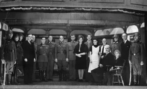 01464 Prints: The cast of the play The Moon Is Down'which was given by an RAF Amateur
