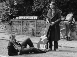 The cast of the Young Ones seen here filming on location at Codrington Road, Bristol