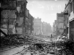 War And Prints: Castle Street, Bristol the morning reveals the destruction from the previous nights heavy