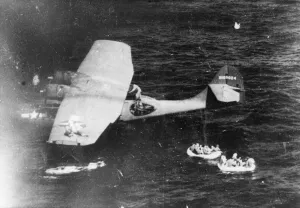 Mediterranean Prints: A US Catalina flying boat rescues members of a Flying Fortress crew who had been forced