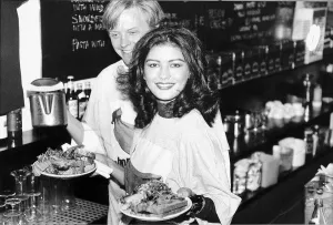 Catherine Zeta Jones Actress Plays A waitress At The Cafe Casbar In Aid Of A Charity