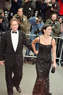 Catherine Zeta-Jones and Michael Douglas at the film premiere of Entrapment