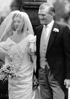 Cecil Parkinson Conservative MP attends his daughters wedding to Mark Bamber