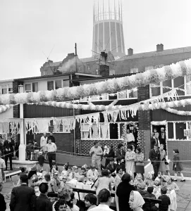 Bunting Prints: Celebrations in Liverpool, Merseyside to mark the opening of the new Liverpool