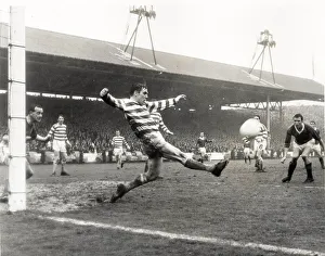 00268 Prints: Celtic bobby murdoch clears desperately at the end of the game circa 1967