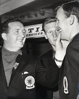 00565 Prints: Celtic manager Jock Stein May 1965 checking if Paddy Crerand has shaved properly