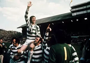 00636 Collection: Celtic V Airdrie 1975 Scottish Cup Final Billy McNeill on team mates shoulders