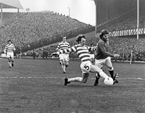 Celtic v Rangers. McNeill of Celtic tackles Conn of Rangers. January 1973 P007134