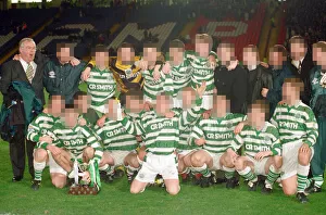 Celtic Youth team celebrate with the trophy following their 4-1 victory over Dundee in
