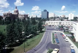 Canada Prints: Central Edmonton and Capital Building - Alberta - Canada