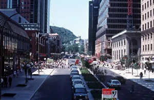 Central Montreal Quebec Canada McGill College Avenue viewed from Place Ville Marie
