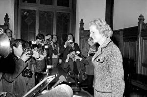 Voting Prints: Challenger for leadership of the Conservative Party Margaret Thatcher arrives for a