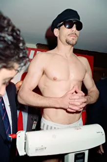 Challenger Mauro Galvano at the weigh-in for his bout with WBC super-middleweight
