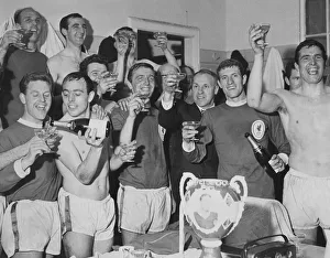 00208 Prints: Champagne in the dressing room after Liverpool had clinched the League Championship by