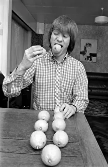 Champion Lemon Eater. Student Paul Natschowny of Hatfield Polytechnic