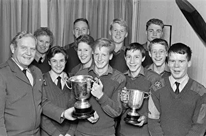 Huddersfield1090 Prints: Champion swimmers from the 59 Huddersfield Squadron of the Air Training Corps won two