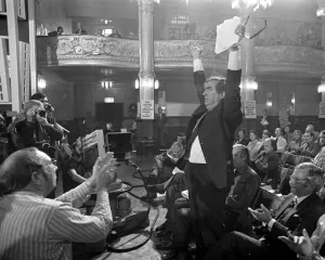 01503 Prints: Chancellor of the Exchequer Denis Healey who cancelled his trip to the Commonwealth
