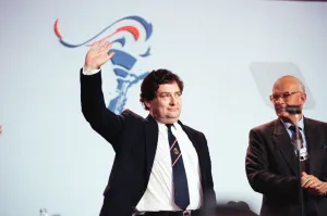 Chancellor of the Exchequer Nigel Lawson at the Conservative Party Conference, Blackpool