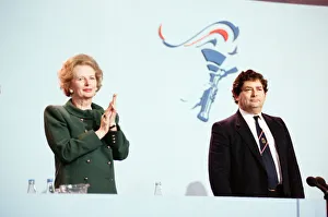 Chancellor of the Exchequer Nigel Lawson with Prime Minister Margaret Thatcher