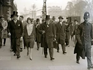 Briefcase Prints: Chancellor of the Exchequer Winston Churchill carrying his dispatch case on his way to