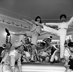 Chantal Goya, (dancing on stage, on the left) young French pop star pictured