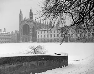 Gothic Prints: The chapel of Kings College, Cambridge and the Gibbs building seen here nestling in