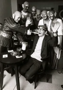 00186 Prints: Charity Fancy Dress People dressed as skin heads wearing funny clothes go round a