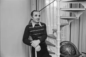 Charles Aznavour, whose record She'was a smash hit in 1974 flew into London