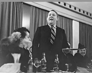 Speech Prints: Charles Laughton - English actor pictured making a speech at The Foyles Lunch in London
