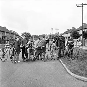 00064 Prints: Charles Westley, Bristol seen here with part of his old bikes collection