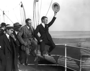 Charlie Chaplin actor arrives at Southampton on the liner Olympic