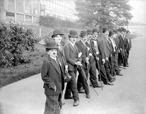 00028 Prints: Charlie Chaplin Competition outside the Crystal Palace in London. The Tramp