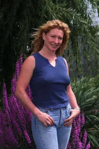 Charlie Dimmock TV Presenter Gardener July 1999 Pictured at the Watergarden in