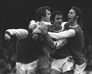 Charlie George Football player for Arsenal Football Club celebrates with George