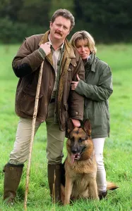Charlie Lawson Actor with wife Ellie Lawson September 1999 with pet dog called